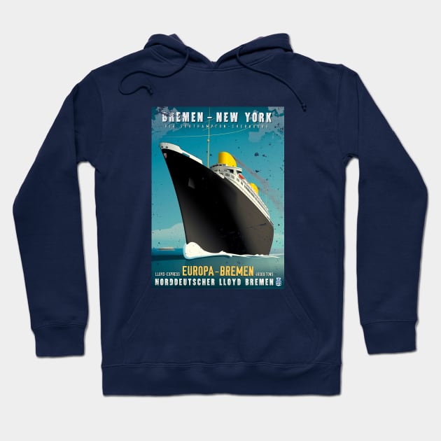 Poster Retro Ship Vintage Cruise Vessel Hoodie by Jose Luiz Filho